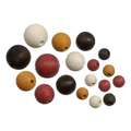 Perles en bois colorées, 20 pièces, Brun naturel