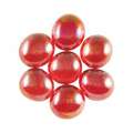 Galets  de verre ronds et teintés aplatis d’un côté, Rouge irisé, Ø 15 - 20 mm, paquet de 100g, env. 20 - 25 pcs