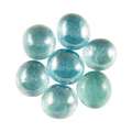 Galets de mosaïque en verre, Bleu clair irisé, Ø 15 - 20 mm, paquet de 100g, env. 20 - 25 pcs