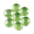 Galets de mosaïque en verre, Vert irisé, Ø 15 - 20 mm, paquet de 100g, env. 20 - 25 pcs