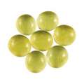 Galets  de verre ronds et teintés aplatis d’un côté, Jaune, Ø 15 - 20 mm, paquet de 100g, env. 20 - 25 pcs