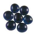 Galets  de verre ronds et teintés aplatis d’un côté, Bleu, Ø 15 - 20 mm, paquet de 100g, env. 20 - 25 pcs