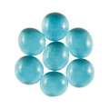 Galets  de verre ronds et teintés aplatis d’un côté, Bleu clair, Ø 15 - 20 mm, paquet de 100g, env. 20 - 25 pcs