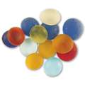 Galets  de verre ronds et teintés aplatis d’un côté, Multicolore glacé, Ø 15 - 20 mm, paquet de 100g, env. 20 - 25 pcs