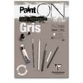 Paint'ON CLAIREFONTAINE, gris, Bloc collé 1 côté, 42 cm x 59,4 cm, DIN A2, 250 g/m²