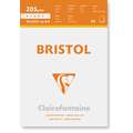 Clairefontaine Bristolkarton, 21 cm x 29,7 cm, DIN A4, glatt, 205 g/m², Block (einseitig geleimt)