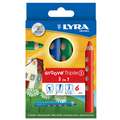 Crayons de couleur LYRA GROOVE® Triple 1 crayons 3 en 1, étui de 6 couleurs