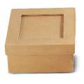 Boîtes en papier-mâché à décorer, 2 boîtes carrées : 9,5 cm, hauteur 3,8 cm et 11,0 cm, hauteur 5,5 cm