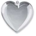 Coeur en plastique divisible, divisible, hauteur 8 cm
