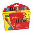 Set de Maxi crayons de couleur GIOTTO be-bè , set de 6 + 1 taille-crayon