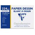 Pochette papier dessin à grain Clairefontaine, 21 cm x 29,7 cm, DIN A4, 12 feuilles, lisse|rugueux, 224 g/m²