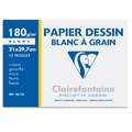 Clairefontaine Zeichenpapier DESSIN BLANC À GRAIN, 21 cm x 29,7 cm, DIN A4, Packung mit 12 Bogen, glatt|rau, 180 g/m²