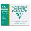 Clairefontaine Transparentpapier 90/95g, 24 cm x 32 cm, Block mit 20 Blatt, 90 g/m², Block (einseitig geleimt)