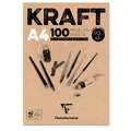 Bloc Kraft brun CLAIREFONTAINE, 21 cm x 29,7 cm, DIN A4, 90 g/m², Bloc collé 1 côté