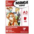 Clairefontaine Layoutblock für Manga und Comics, 29,7 cm x 42 cm, DIN A3, 100 g/m², glatt, Block mit 50 Blatt (einseitig geleimt)