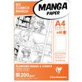 Clairefontaine Manga-Papier, 21 cm x 29,7 cm, DIN A4, 200 g/m², glatt, 1-fach-Raster, Packung mit 40 Blatt