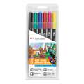 Set de 6 feutres pinceaux Tombow ABT Dual Brush Pen, Set couleurs primaires