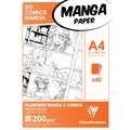 Clairefontaine Manga-Papier, 21 cm x 29,7 cm, DIN A4, 200 g/m², glatt, Ohne Raster, Packung mit 40 Blatt