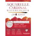 Bloc de papier Aquarelle Cardinal Clairefontaine, 14,8 cm x 21 cm, DIN A5, 300 g/m², torchon|fin, Bloc collé 1 côté