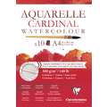 Bloc de papier Aquarelle Cardinal Clairefontaine, 21 cm x 29,7 cm, DIN A4, 300 g/m², torchon|fin, Bloc collé 1 côté