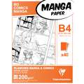 Papier manga et comics Clairefontaine, paquet de 40 feuilles, 25 cm x 35,3 cm, DIN B4, 200 g/m², lisse, Sans grille, paquet de 40 feuilles