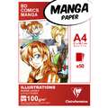 Clairefontaine Layoutblock für Manga und Comics, 21 cm x 29,7 cm, DIN A4, 100 g/m², glatt, Block mit 50 Blatt (einseitig geleimt)