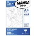 Blocs Manga storyboard Clairefontaine, 21 cm x 29,7 cm, DIN A4, 55 g/m², lisse, Grille simple, bloc de 100 feuiles