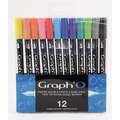 Sets de marqueurs double -pointe GRAPH`O, 12 crayons