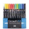 Sets de marqueurs double -pointe GRAPH`O, 36 crayons