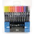 Sets de marqueurs double -pointe GRAPH`O, 24 crayons