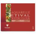 Clairefontaine Aquarellpapier ETIVAL, 300 g/qm, 10 Blatt, 18 cm x 24 cm, Block (vierseitig geleimt)
