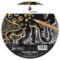 Cartes Zentangle Magic Paper® MARPA JANSEN, or/argent, Ronde, d. 11,7 cm