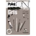 Paint'ON CLAIREFONTAINE, gris, Bloc collé 1 côté, 14,8 cm x 21 cm, DIN A5, 250 g/m²