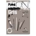 Paint'ON CLAIREFONTAINE, gris, Bloc collé 1 côté, 29,7 cm x 42 cm, DIN A3, 250 g/m²