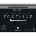 Clairefontaine FONTAINE Aquarellblock Noir, 20,3 cm x 25,4 cm, 300 g/m², fein, Block mit 12 Blatt (einseitig geleimt)