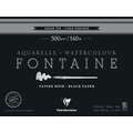 Clairefontaine FONTAINE Aquarellblock Noir, 23 cm x 30,5 cm, 300 g/m², fein, Block mit 12 Blatt (einseitig geleimt)