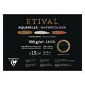 Bloc aquarelle Etival noir CLAIREFONTAINE, 28 cm x 38 cm, 300 g/m², fin|torchon