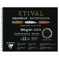 Bloc aquarelle Etival noir CLAIREFONTAINE, 24 cm x 30 cm, 300 g/m², fin|torchon