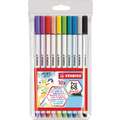 Set de feutres brush Pen 68 STABILO® dans un étui en plastique, Set de 10 feutres