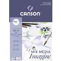 Bloc MIXED MEDIA Imagine CANSON®, grain fin, A3, 200 g/m², Bloc collé 1 côté