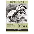 Bloc papier teinté vert "Moss", 29,7 cm x 42 cm, DIN A3, lisse, 120 g/m², Bloc collé 1 côté