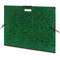 Carton à dessin Annonay vert et noir CLAIREFONTAINE, Intérieur 50 cm x 70 cm, extérieur 59 cm x 72 cm, Avec 3 liens et poignée découpée