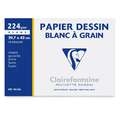 Clairefontaine Zeichenpapier DESSIN BLANC À GRAIN, 29,7 cm x 42 cm, Packung mit 10 Bogen, glatt|rau, 224 g/m²