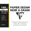 Papier à dessin CLAIREFONTAINE "Dessin à Grain", Noir, 24 cm x 32 cm, rugueux|mat