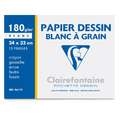 Clairefontaine Zeichenpapier DESSIN BLANC À GRAIN, 24 cm x 32 cm, Packung mit 12 Bogen, glatt|rau, 180 g/m²