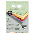 Clairefontaine MAYA farbiger Fotokarton-Block, 21 cm x 29,7 cm, DIN A4, Block mit 25 Blatt (1-seitig geleimt), glatt, 185 g/m²
