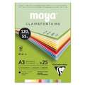 Clairefontaine MAYA farbiger Fotokarton-Block, 29,7 cm x 42 cm, DIN A3, Block mit 25 Blatt (1-seitig geleimt), glatt, 120 g/m²