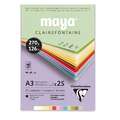 Bloc Maya teintes pastels Clairefontaine, 29,7 cm x 42 cm, DIN A3, Bloc collé 1 côté 25 feuilles, lisse, 270 g/m²