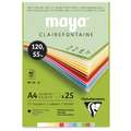 Clairefontaine MAYA farbiger Fotokarton-Block, 21 cm x 29,7 cm, DIN A4, Block mit 25 Blatt (1-seitig geleimt), glatt, 120 g/m²
