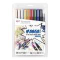 Set de feutres manga TOMBOW® Dual, Manga Shonen, 0,8 mm, pointe pinceau|pointe en cône
